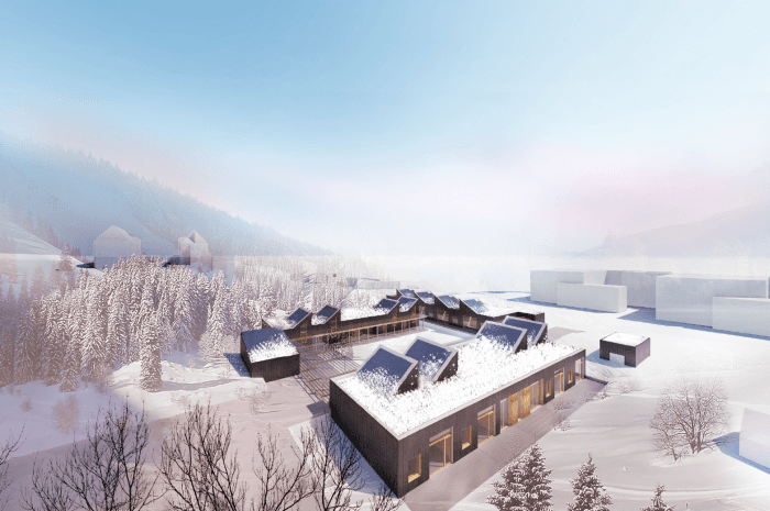 FutureBuilt-prosjektet Korpåsen blir presentert på kurset. Ill.: Linje arkitektur AS